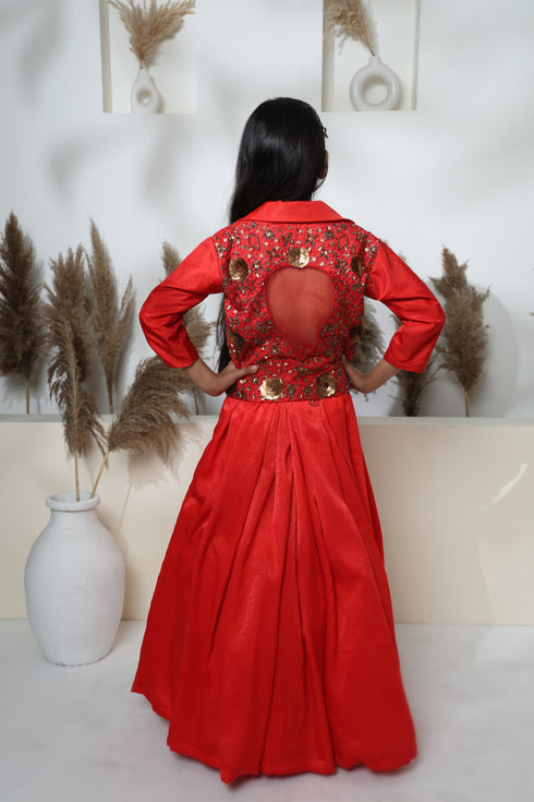 HEART RED JACKET WITH SKIRT